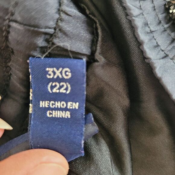 Scoop Women’s Sequin Joggers 3X Black Silver Pull-on Relaxed Drawstring Pockets - Picture 12 of 13